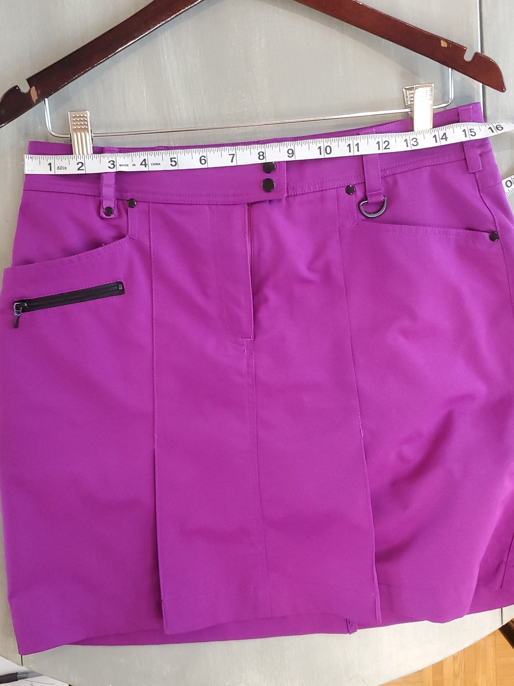 GG Blue Vibrant Pleated Purple Skirt Skort with Utility Details Size 6 - Picture 7 of 8